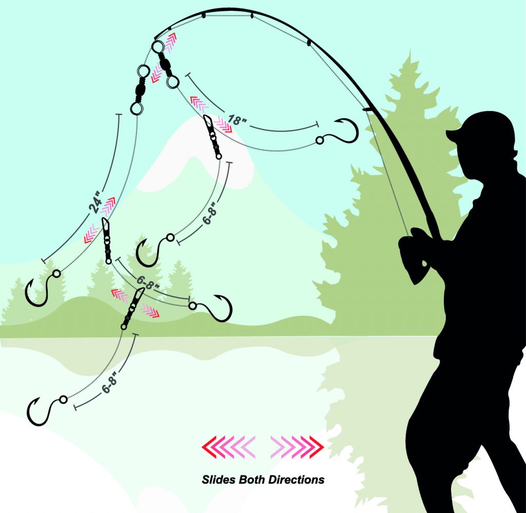 clinch knot fishing minnow swarm diagram